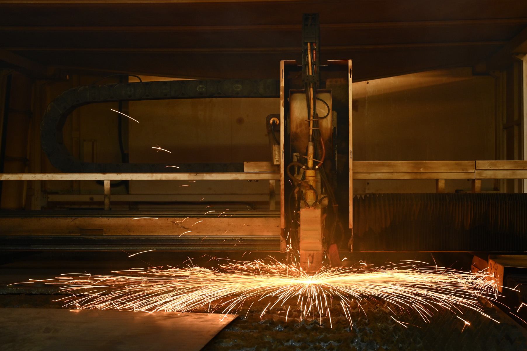 Industrial metal cutting and fabrication process at NIKE Energy
