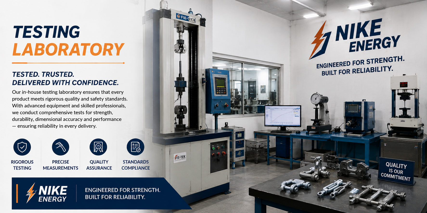 Quality testing laboratory at Nike Energy Manufacturing