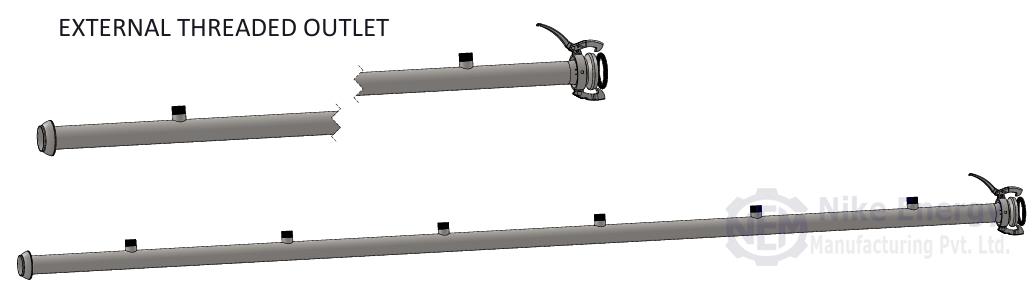 PERROT TYPE HEADER PIPE ASSEMLLY WITH THREADED OULET ( GALVANIZED )