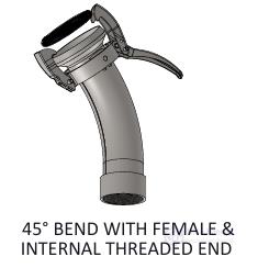 PERROT TYPE 45° BEND WITH FEMALE & OTHER ITEMS ( GALVANIZED )