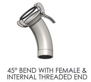 MILLER TYPE 45° BEND WITH FEMALE & OTHER ITEMS ( GALVANIZED )