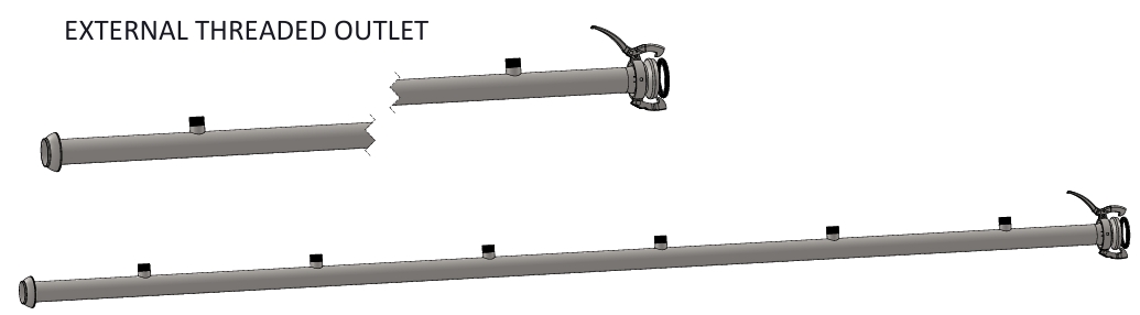 PERROT TYPE HEADER PIPE ASSEMLLY WITH THREADED OULET ( GALVANIZED )