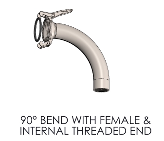 ITALIAN TYPE 90° BEND WITH FEMALE & OTHER ITEMS ( GALVANIZED )