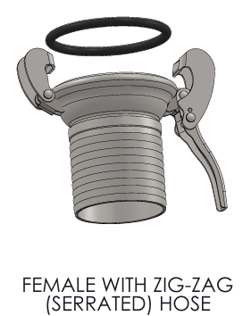 MILLER TYPE COUPLING WITH HOSE ( GALVANIZED )