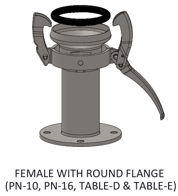PERROT TYPE FEMALE WITH FLANGE ( GALVANIZED )
