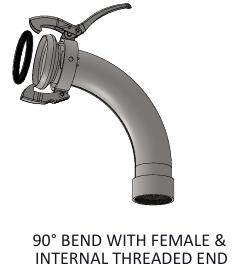 PERROT TYPE 90° BEND WITH FEMALE & OTHER ITEMS ( GALVANIZED )