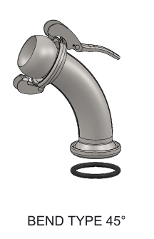 BAUER TYPE BEND WITH MALE & FEMALE ( GALVANIZED )