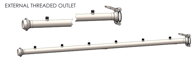 ITALIAN TYPE HEADER PIPE ASSEMLLY WITH THREADED OULET ( GALVANIZED )