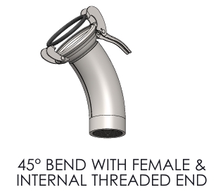 MILLER TYPE 45° BEND WITH FEMALE & OTHER ITEMS ( GALVANIZED )