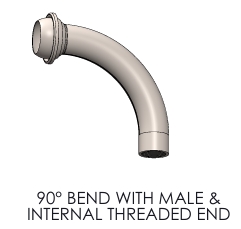 ITALIAN TYPE 90° BEND WITH MALE & OTHER ITEMS ( GALVANIZED )